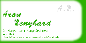 aron menyhard business card